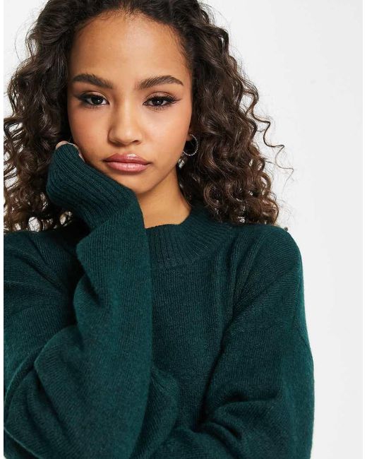 Monki Green Knitted Jumper Midi Dress