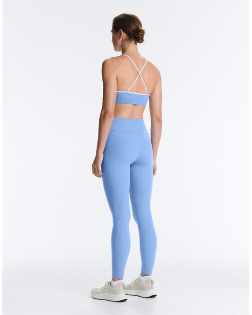 Oysho Blue Comfortlux High-Rise Ankle-Length Leggings