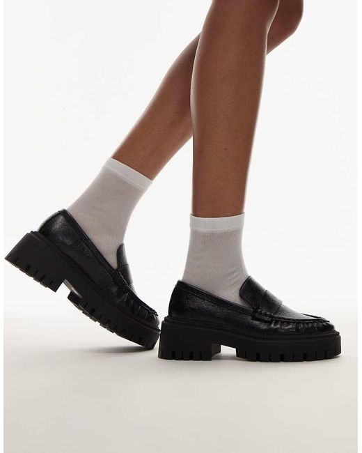 Mocasines Negros Con Suela Gruesa Cecil De TOPSHOP de color Brown