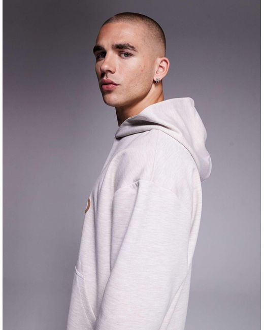 ASOS – oversize-kapuzenpullover aus neoprenartigem material in Gray für Herren