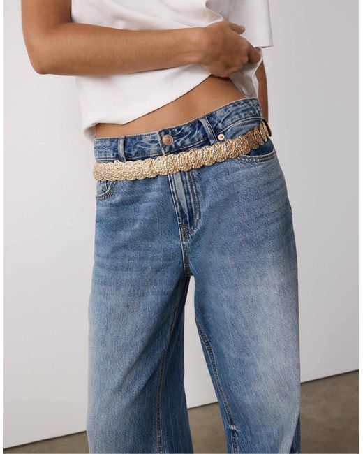 Stradivarius White – elastischer metallgürtel