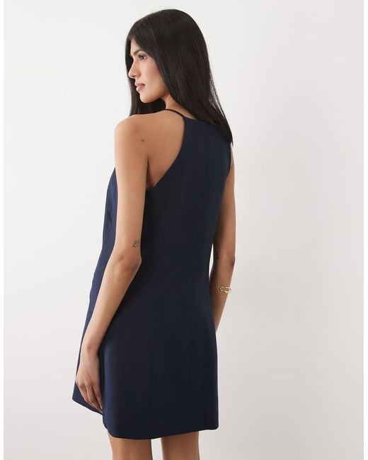 River Island Blue Strappy Button Down Mini Dress