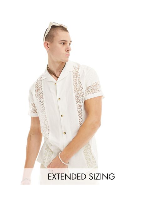 ASOS – kurzärmliges, legeres hemd in White für Herren