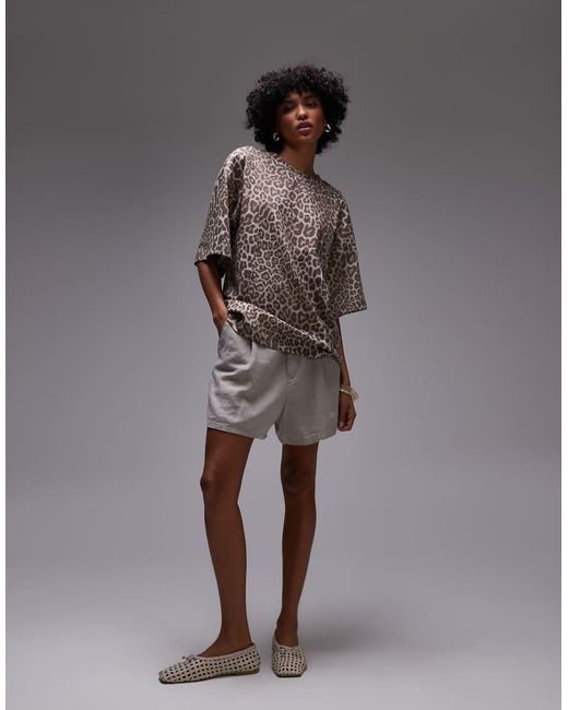 & Other Stories Gray Jersey Relaxed T-shirt With Panel Detail
