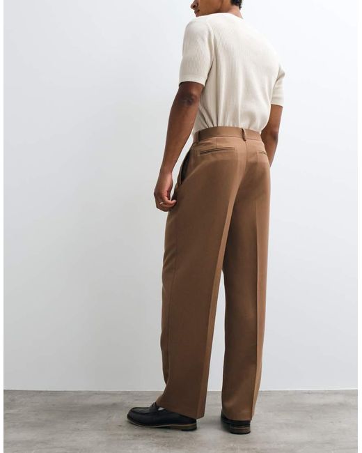 ASOS Multicolor Smart Pleated Wide Leg Pants for men