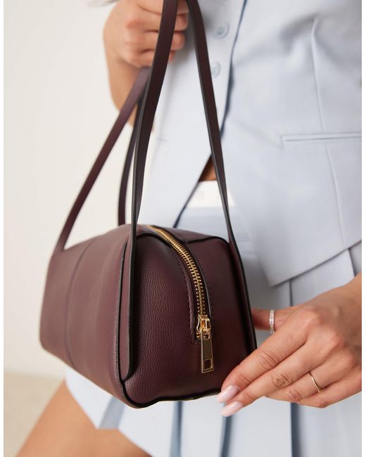 Sac porté épaule texturé style bowling - bordeaux ASOS en coloris Red