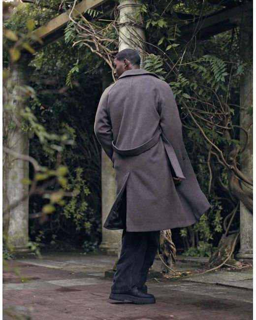 Chaquetón Tres Cuartos Marrón Extragrande Con Cinturón De -Beis Neutro Topman de hombre de color Green