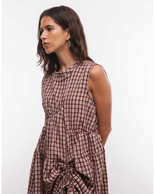 Collusion Brown Channel Detail Maxi Dress