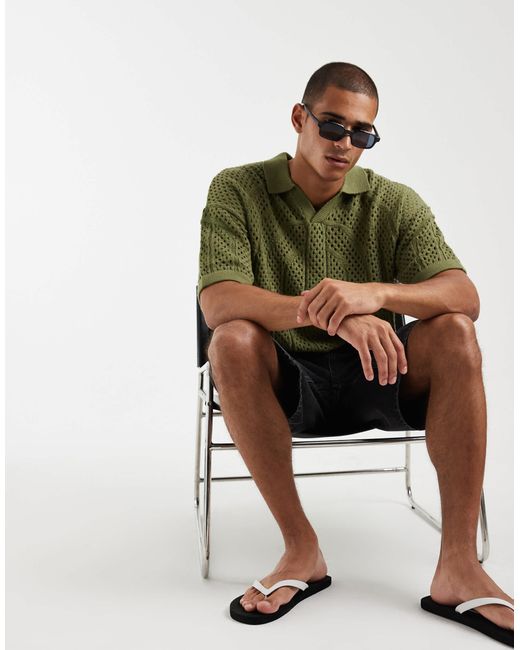 ASOS – oversize-strickpullover in Green für Herren