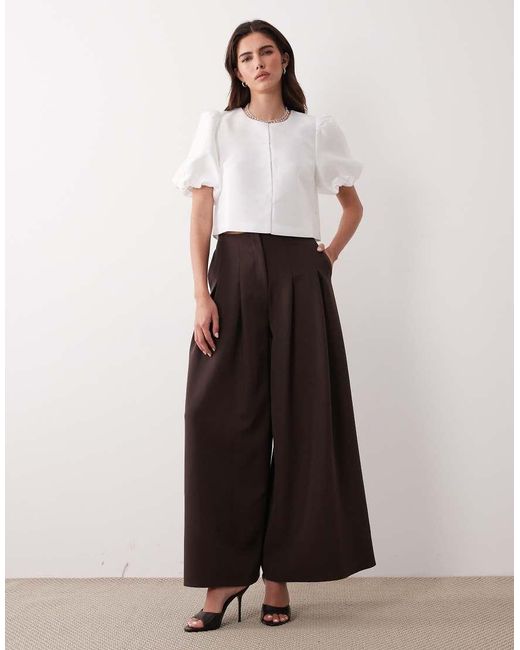 Y.A.S White Volume Sleeve Clasp Front Woven Top
