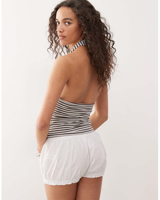 Weekday White Deep Halter Neck Top