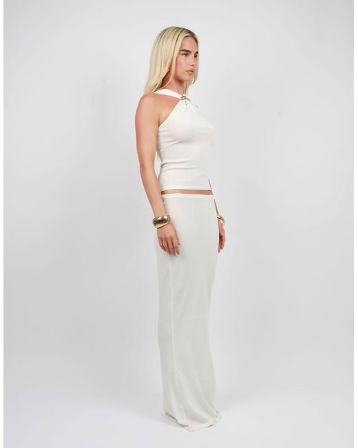 SIMMI White Knit Maxi Skirt