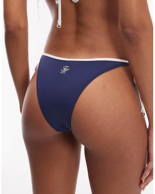 Tommy Hilfiger Blue Contrast Tie Side Bikini Bottoms