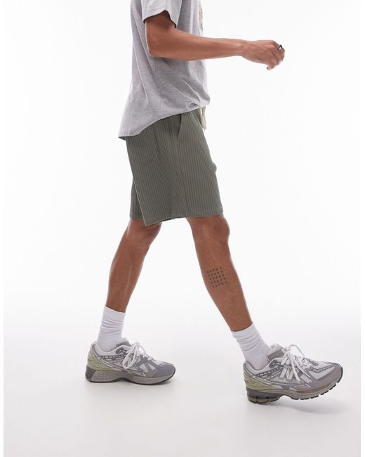 Topman – plissierte shorts in Gray für Herren