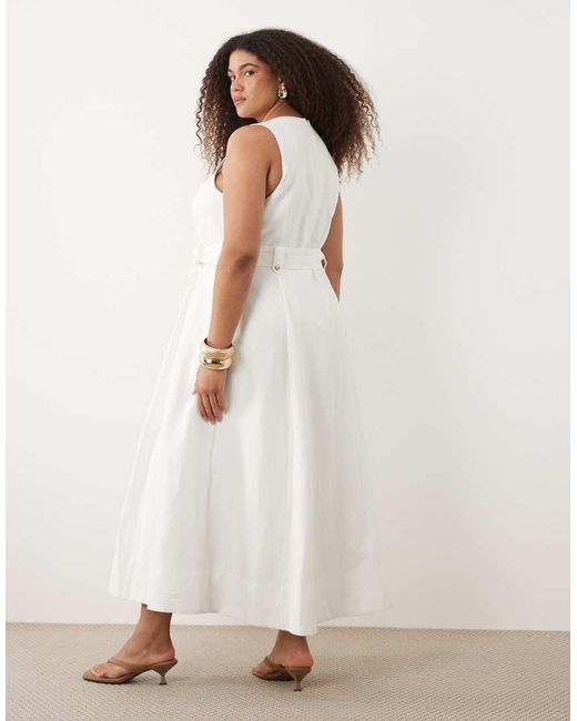 Forever New Purple Button Down Cotton Midi Dress