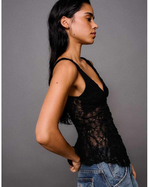 Bershka Black Lace Camisole