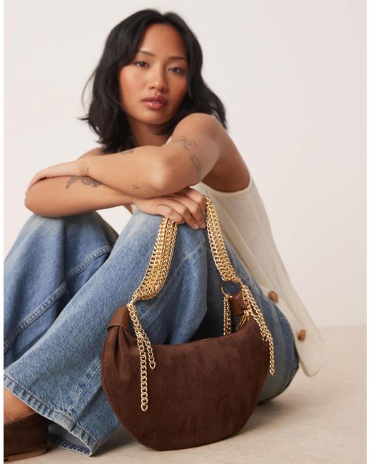ASOS Blue – u-förmige schultertasche aus wildlederimitat