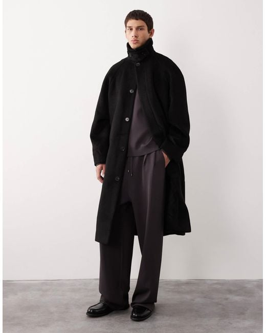 Manteau en laine mélangée ASOS COLLECTIVE pour homme en coloris Black