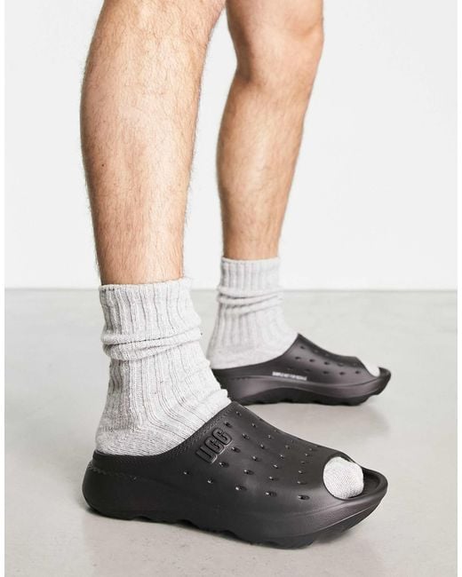 Ugg Black Slide It Perforated Sandal for men