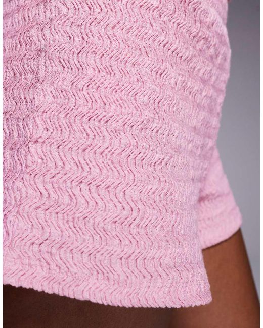ASOS Shorts Met Golvende Textuur in het Pink