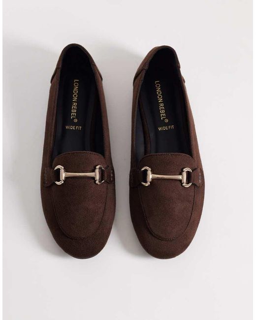 London Rebel Brown Nori Buckle Detail Loafer