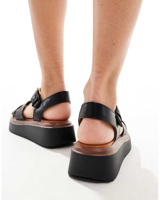 River Island Sandalen Met Plateauzool in het Black