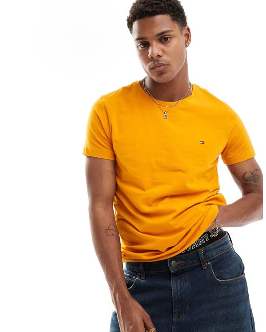Tommy Hilfiger – schmal geschnittenes t-shirt in Orange für Herren
