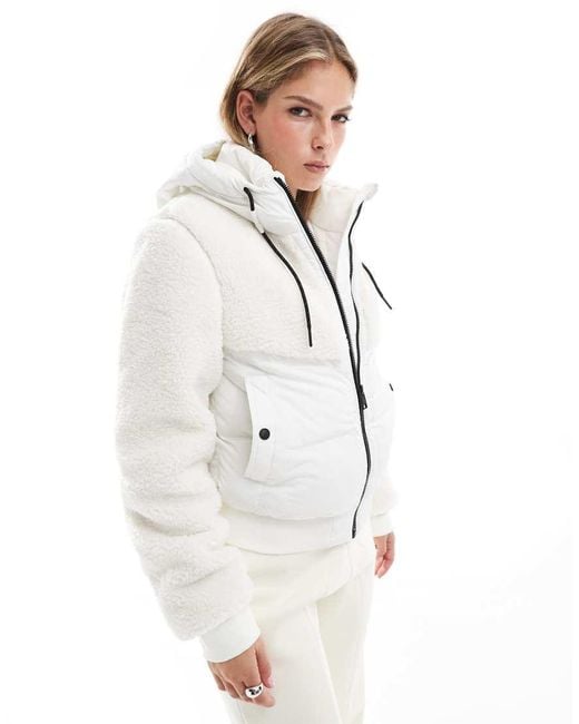 Superdry White Everest Bomber Hybrid Jacket