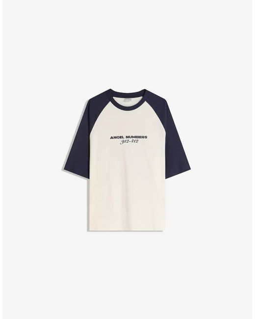 Bershka Blue Short Sleeve T-shirt With Print