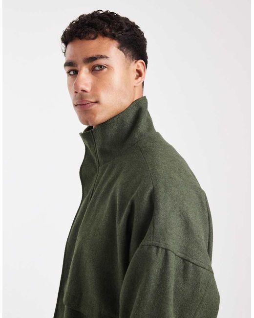 ASOS Green Wool Look Track Jacket for men