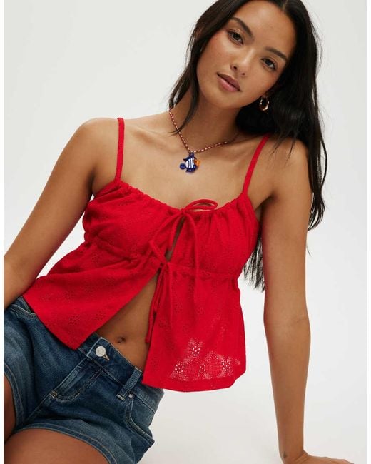 Cotton On Red Lola Tie Up Cami