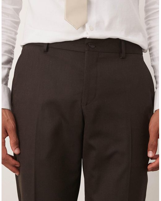 SELECTED – slim-fit-hose aus wollmix in Natural für Herren