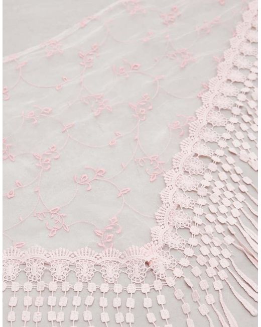 Reclaimed Vintage Pink Head And Waist Scarf With Floral Detail