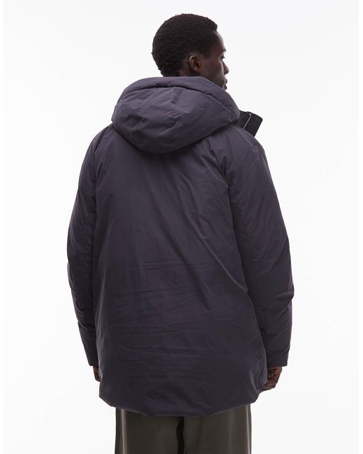 ARKET Blue Minimal Down Hooded Padded Jacket for men