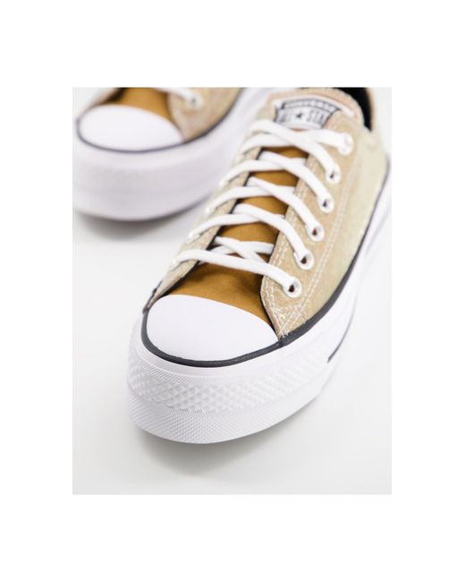 Converse Rubber Chuck Taylor Ox Platform Sneakers in Gold (Metallic) | Lyst
