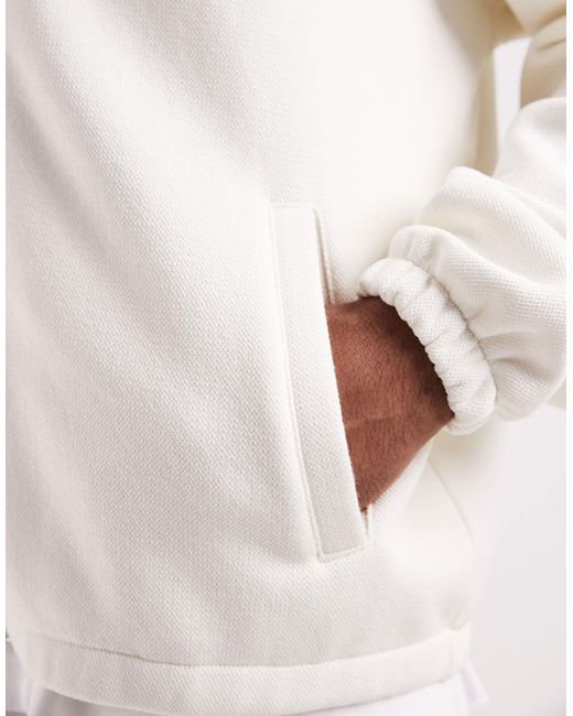 ASOS Natural Relaxed Zip Through Pique Shacket for men