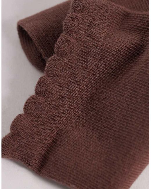 Vero Moda Natural 5 Pack Scallop Top Ankle Socks