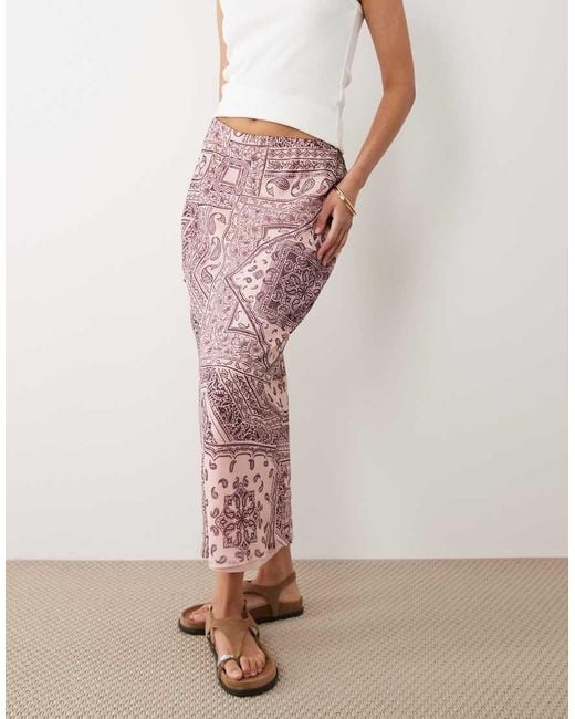 Wednesday's Girl Pink Wednesdays Girl Satin Bias Cut Midaxi Skirt