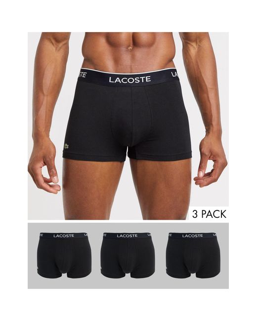 Lacoste 3er-pack baumwoll-stretch-unterhosen schwarz in Black für Herren