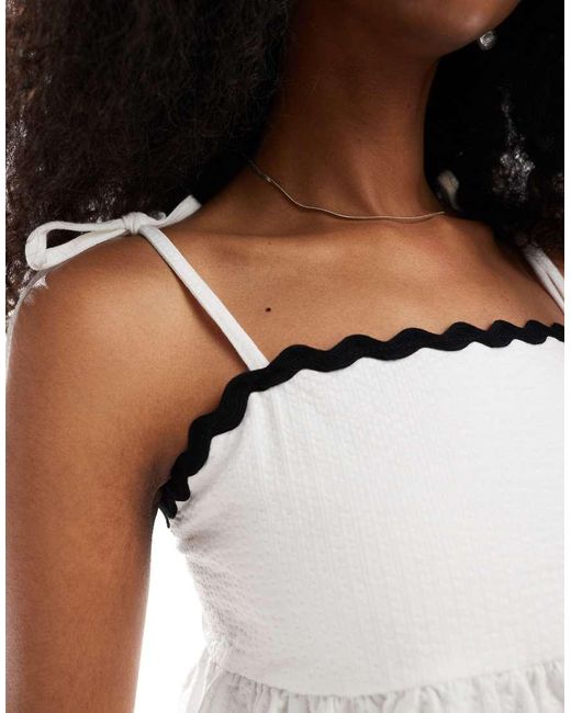 Miss Selfridge White Ric Rac Cami Top (part Of A Set)
