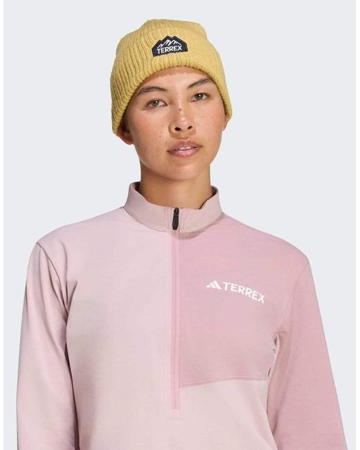 Adidas Originals Red Terrex Multi Climacool 1/2 Zip Long Sleeve Tee