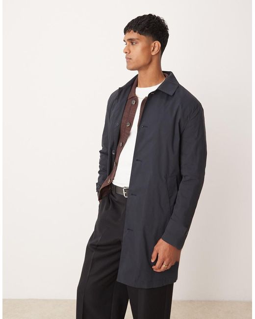 Mango Blue Classic Trenchcoat for men