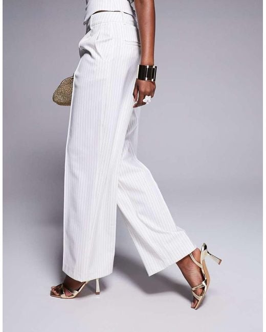 House Of Cb Blue Hayden High Waist Tailored Trousers