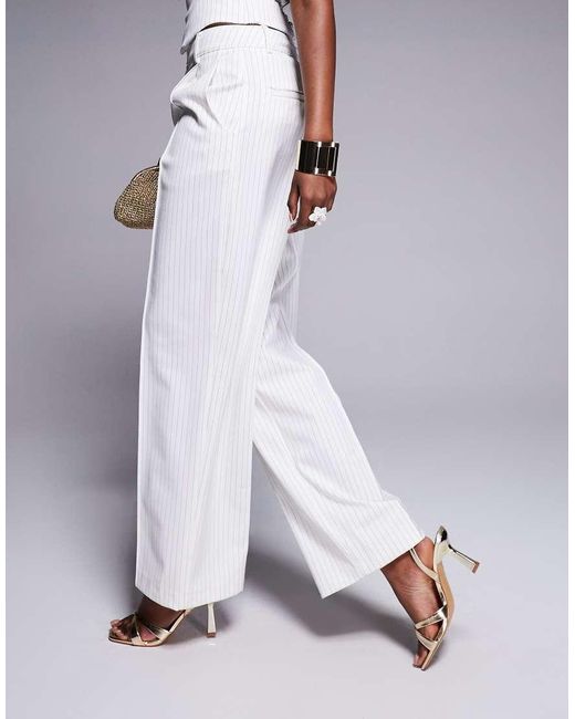 House Of Cb Blue Hayden High Waist Tailored Trousers