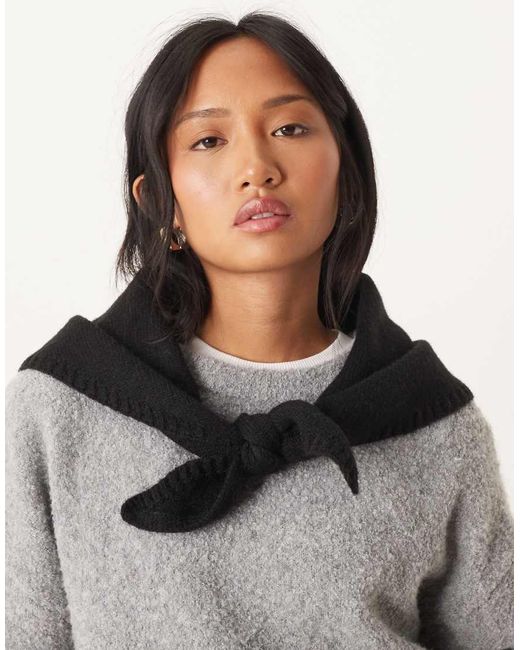 ASOS Gebreide Driehoeksjaal in het Black