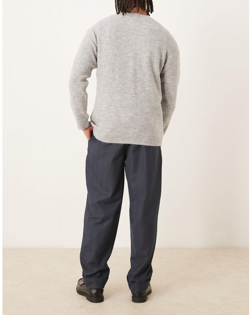 ASOS Natural Oversized Tapered Smart Trousers for men