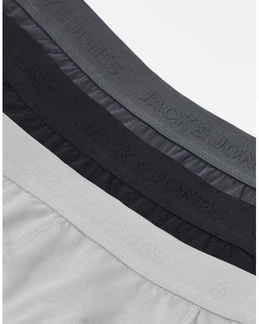 Jack & Jones Gray 3 Pack Trunks for men