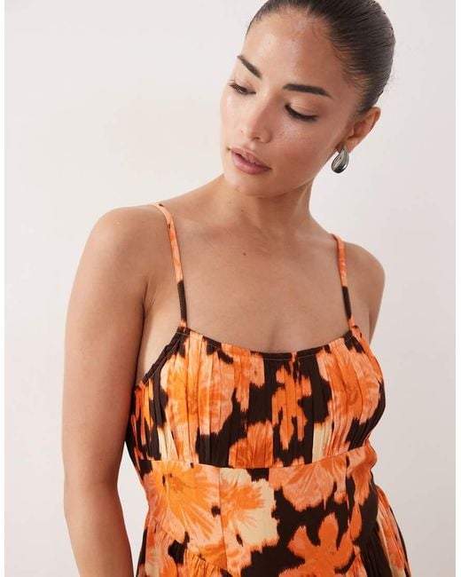 Miss Selfridge Brown Spun Strappy Maxi Dress