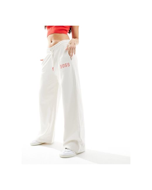 Boss - pantaloni sportivi a fondo ampio color sporco di Boss in White