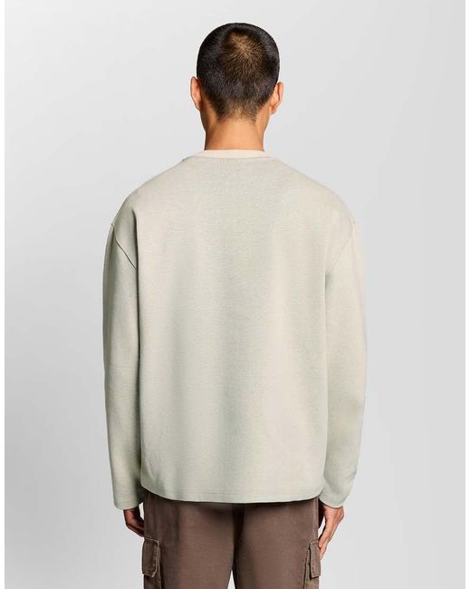 Lyle & Scott Gray Mid Layers Raised Jacquard Crew Neck Sweatshirt for men